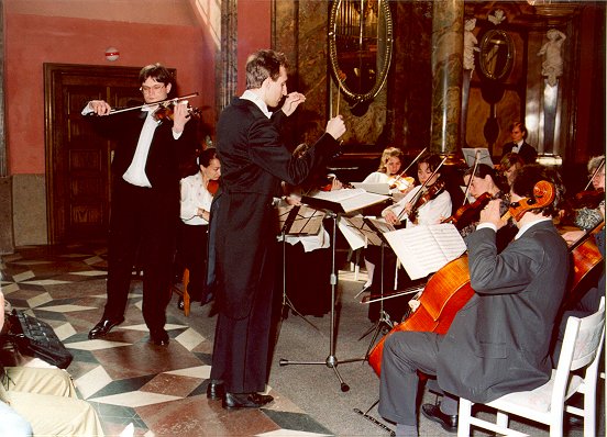 Orchestra 'Sinphonica academica' at the Mirror Hall of Klementinum in Prague on May 17, 1998