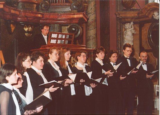 The choir 'Laetitia' at the Mirror Hall of Klementinum in Prague on May 17, 1998